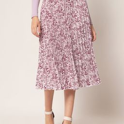 LookShine Floral Printed A-Line Pleated Flared Midi Skirt-picture-14