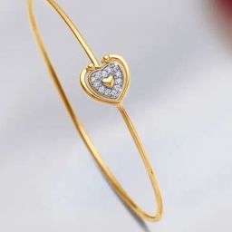 Mia by Tanishq 14 Karat Yellow Gold Little Joys Diamond Bangle (2.4)-image-6
