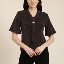 showoffff SHOWOFF Maroon Embellished Top-picture-49