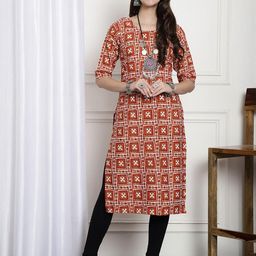 Ethnic basket Women Multicoloured Poly Crepe Kurta Sets-picture-23