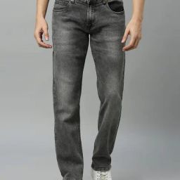 Thomas Scott Dark Grey Regular Fit Lightly Washed Jeans-picture-12
