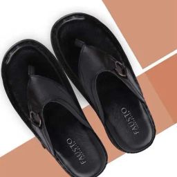 Fausto Men's Black Thong Sandals-image-32
