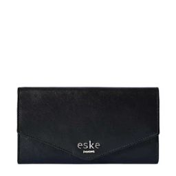 Eske Petra Black Solid Tri-Fold Wallet for Women-11