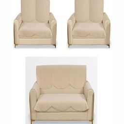 Fashion Throw Beige Checked Velvet Sofa Cover With Arms-image-45