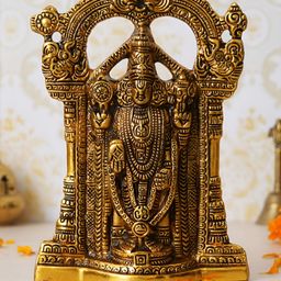 Fashion Bizz Gold-Toned Lord Venkateswara Religious Idol Showpiece-image-98