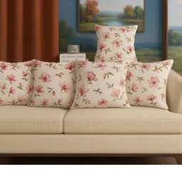 Myntra Elegant Homes Multicoloured Set of 5 Floral Printed Square Cushion Covers-picture-17