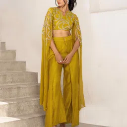 Pallavi Jaipur Embroidered Round Neck Top With Trouser image 4