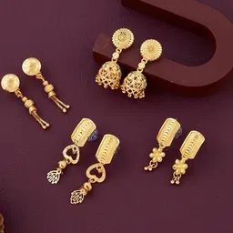 Anouk Set Of 4 Gold-Plated Ghungroo Beaded Dome Shaped Jhumkas-image-64