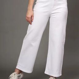 Angelfab White Cotton Relaxed Fit High Rise Jeans-image-81