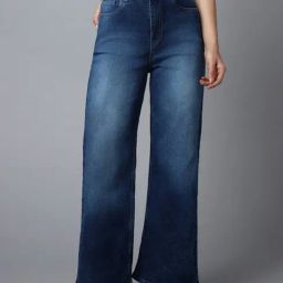High Star Dark Blue Regular Fit High Rise Jeans-image-64