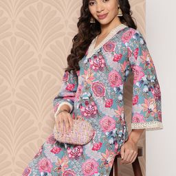 Varanga Floral Printed Regular Kurta with Trousers-picture-11