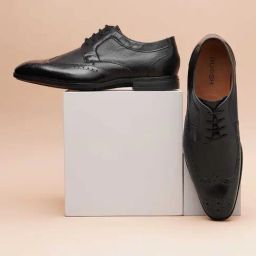 Ruosh Men's Black Brogue Shoes-image-43