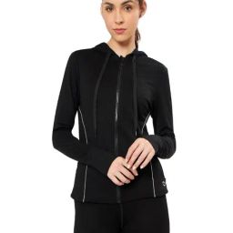 Amante Black Hooded Sports Jacket-27