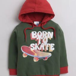 Bumzee Kids Sage Green Graphic Print Full Sleeves Sweatshirt-picture-27