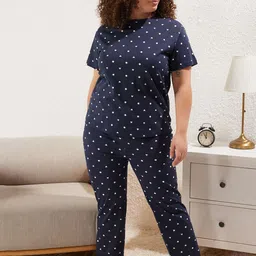 Trendyol Printed Pure Cotton Night Suit-image-10
