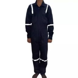 GENERIC RT-16 Blended Polyester Cotton Navy Blue Safety Boiler Suit with Grey Reflective for Men Size XXXL-image-81