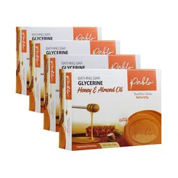 PABLO Set Of 4 Glycerine Honey & Almond Oil Bathing Soap Bar For Extra Glow - 75g Each-28