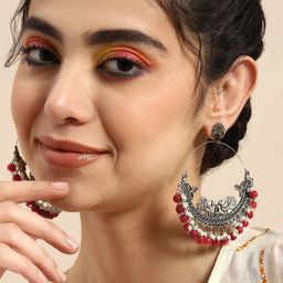 Krelin Peacock Shaped Chandbalis Earrings-image-14