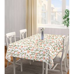 Arrabi Cream Floral Cotton Blend 6 SEATER Table Cover ARTC-1388-Cream-image-49