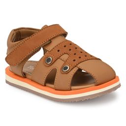TUSKEY Closed Toe Velcro Closure Sandals - Tan Brown-image-81