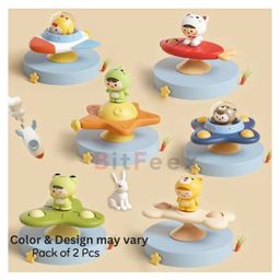 BitFeex Spinner Cute Cartoon Waterproof Suction Cup Spinning Top Rotating Pack of 2 Pcs-(Random Design)-27