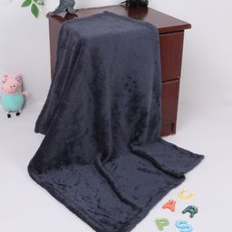 Yellow Apple Fleece Solid Baby Blanket - Dark Grey-image-26