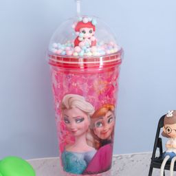 The Procure Store Frozen Design LED Sipper With Straw- Red 550 ml-59