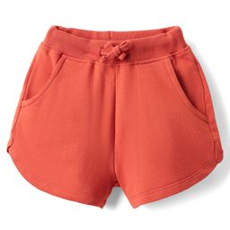 Kookie Kids Woven Above Knee Length Solid Shorts With Pockets - Maroon-image-6