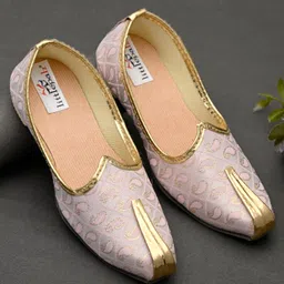 Little Palz Paisley Foil Embroidered Mojaris - Pink-picture-13