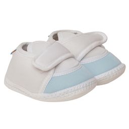 Neska Moda Colour Blocked Velcro Closure Booties - White & Blue-picture-16