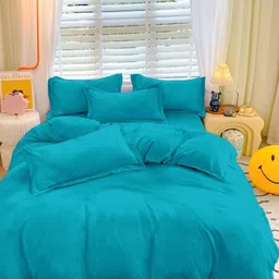 BREVARD Blue Wool 260 TC Queen Bedsheet Set 2.54 m x 2 .28 m-image-47