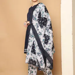 Rajnandini Women Printed Regular Kurta with Salwar & With Dupatta image 5