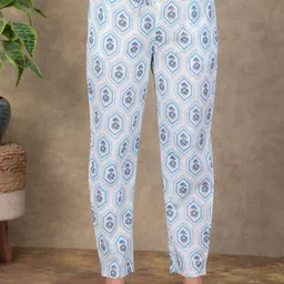 Aramya Floral Printed Straight-Fit Soft Cotton Mid-Rise Trousers-picture-5