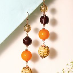 Priyaasi Gold Plated Artificial Stones and Beads Contemporary Jhumkas Earrings-44