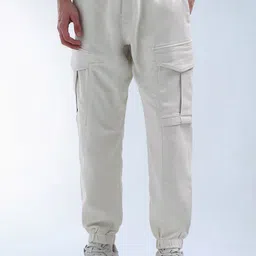 Flying Machine Men Mid Rise Relaxed Fit Cargo Joggers-image-49