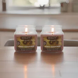 HOSLEY Peach-Coloured 2 pieces Jar Candle-28