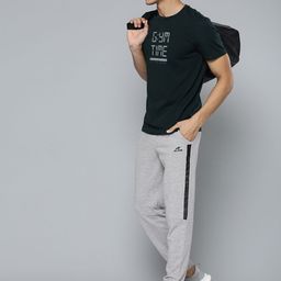Alcis Men Grey Melange Typography Printed Track Pants-image-39