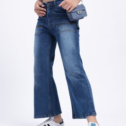 glitchez Women Faded Flex Flared Cropped Jeans-image-48