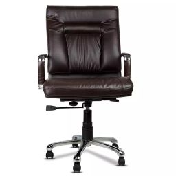 Ib basics Brown Leatherette Medium Back Ergonomicanomic Office Executive Chair-76