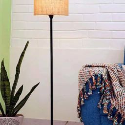 Homesake Brown Metal Floor Lamp With Wooden Base-26