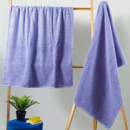 Nautica Cross View Grapemist Cotton 600 GSM Fluffy Zero Twist Bath Towel - Set of 2-image-92