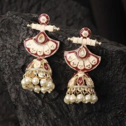 Aatmana Red Jhumki Earrings for Women-image-92