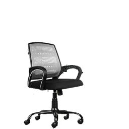 Rose Mesh Mid-Back Ergonomic Office Chair Work from Home Blazia Grey and Black-3