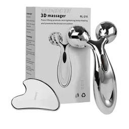 SKINROTH Stainless Steel Gua Sha And 3D Face Roller Massager Kit-26