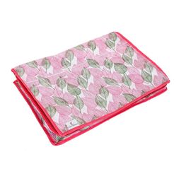 Kuber Industries Set Of 6 Pink & White Metallic Leaf Printed Drawer Organisers image 5