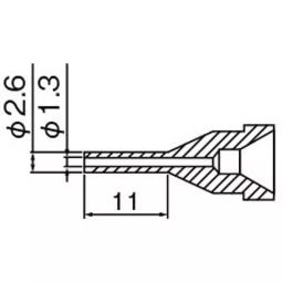 Hakko Nozzle Long Type 1.3×2.6 Φmm , N61-13-21