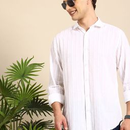 Mast & Harbour Men Textured Pure Cotton Casual Shirt-picture-40