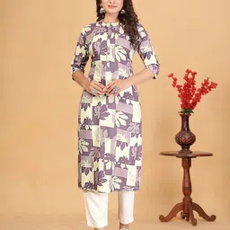 J 6 DESIGNER Floral Printed Mandarin Collar Straight Kurta-image-46