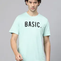 ALCIS Sea Green Anti Static Regular Fit Printed Sports T-Shirt-image-0