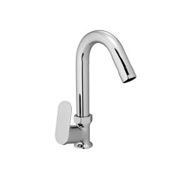 Jabra Swan Neck Tap (L) Leaf Series Brass Chrome Finish Deck Mount Silver-image-78